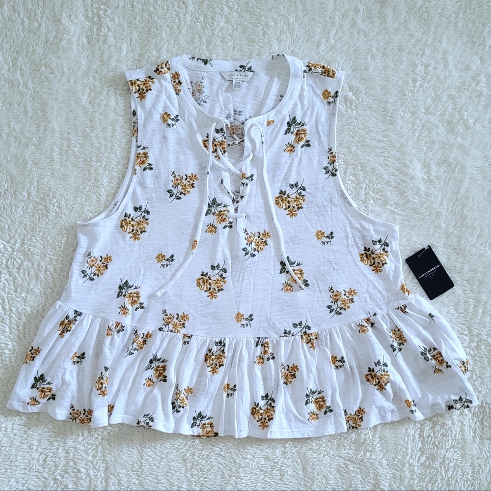 ✨️HP✨️ Lucky🍀 Brand Floral💐 Sleeveless Top - NWT - Picture 11 of 15